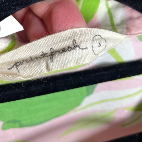 Printfresh Organic Cotton Pink Green Lime Print Long Sleeve Pajama Top Small - Picture 4 of 8